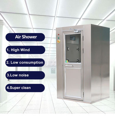 Sala doccia ad aria intelligente 1500W con angolo di flusso d'aria a 360° e piastra in acciaio rivestita SUS304/Powder per la stanza pulita