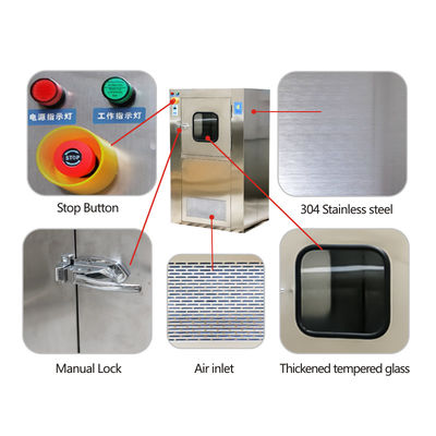 MRJH Single Story Porta piatta Controllo manuale Interlock Interno Esterno Tutto in acciaio inossidabile Air doccia Pass Box