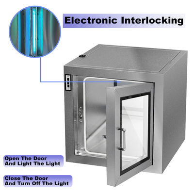 Cassa di passaggio in acciaio inossidabile GMP 304 con sterilizzazione UV e blocco meccanico