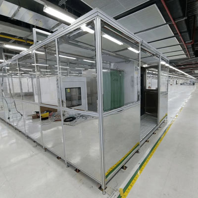 Sala pulita modulare certificata GMP Classe 100-10000 Camera portabile priva di polvere personalizzabile per uso industriale