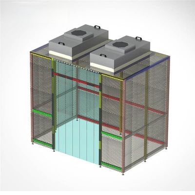 Sistema sanitario di camera pulita portatile modulare con porta di vetro