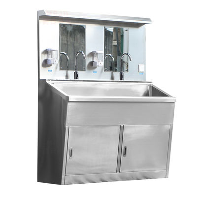 Lavabo a mano per due persone in acciaio inossidabile per la pulizia di laboratori ed elettronica