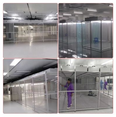 Sala pulita ISO5~ISO9 personalizzata con approvvigionamento di aria fresca del 10%-30% e temperatura controllata per ambienti sterili