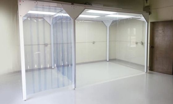 Sistema sanitario di camera pulita portatile modulare con porta di vetro