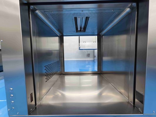 Porta di ascensore verticale cabina di passaggio di flusso laminare con filtro HEPA e costruzione in acciaio inossidabile SUS304