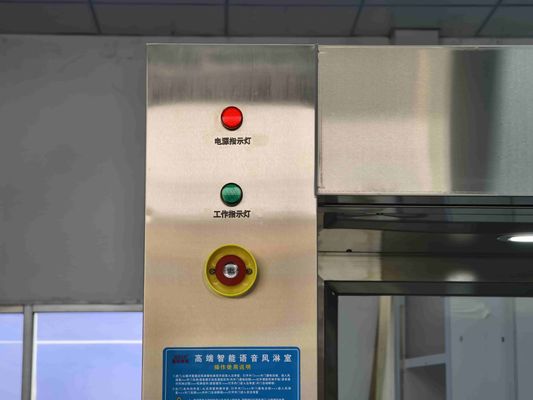 Doccia ad aria a porta scorrevole intelligente con riconoscimento facciale e costruzione in acciaio inossidabile per la decontaminazione del personale