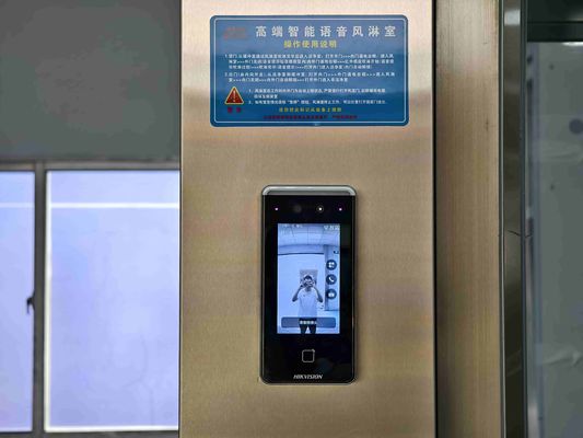 Doccia ad aria a porta scorrevole intelligente con riconoscimento facciale e costruzione in acciaio inossidabile per la decontaminazione del personale