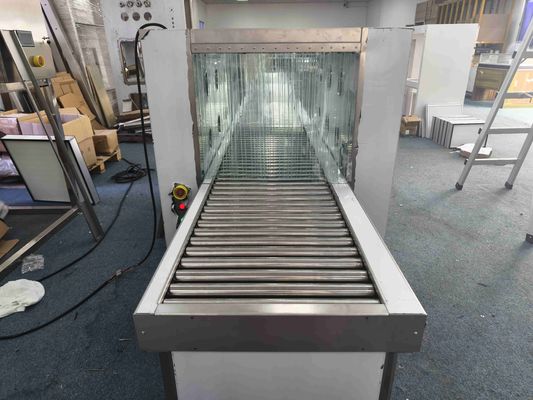 Box Passante con Doccia ad Aria per Trasporto con Rulli Motorizzati | Sistema di Trasferimento per Camera Bianca