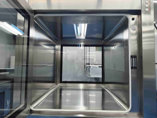Scatola di passaggio con interblocco elettronico a doppia camera in acciaio inossidabile con sterilizzazione UV per il controllo della contaminazione delle camere bianche