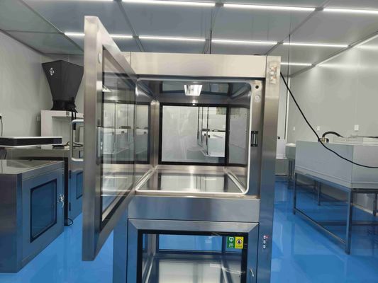 Scatola di passaggio con interblocco elettronico a doppia camera in acciaio inossidabile con sterilizzazione UV per il controllo della contaminazione delle camere bianche