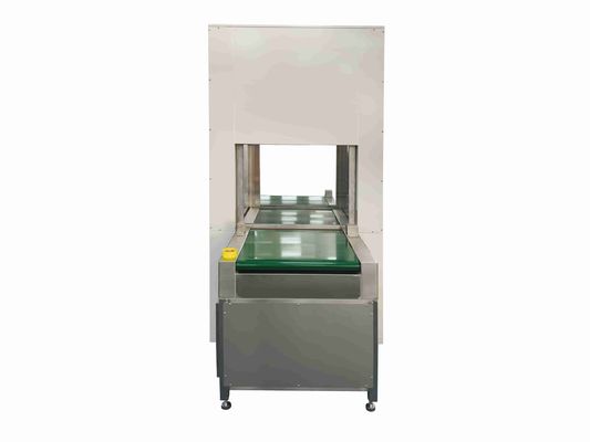 Pass Box a tre sezioni a comando elettrico con trasportatore integrato e struttura in acciaio inossidabile