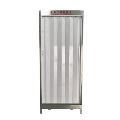 Doccia di emergenza di sicurezza e stanza per il lavaggio degli occhi con custodia in acciaio inossidabile SUS304, flusso doccia di 120-180 l/min e dimensioni compatte di 1.000 × 1.000 × 2.400 mm