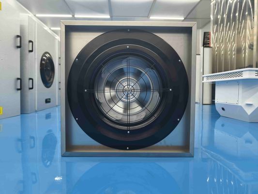 Unità di filtraggio a ventole a aspirazione inversa con portamento a flange e filtrazione ad alta efficienza per ambienti puliti
