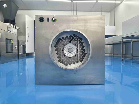 Unità di filtraggio a ventole a aspirazione inversa con portamento a flange e filtrazione ad alta efficienza per ambienti puliti