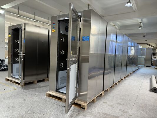 Doccia ad aria a porta scorrevole intelligente con riconoscimento facciale e costruzione in acciaio inossidabile per la decontaminazione del personale