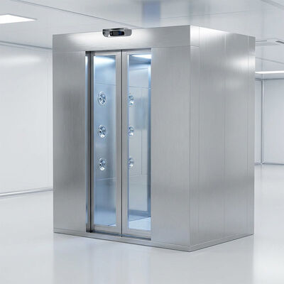 Doccia d'aria in acciaio inossidabile certificata ISO 14644 201 con porta scorrevole automatica per la decontaminazione in camera bianca