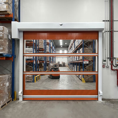 Porta rotante ad alta velocità ad alta visibilità e ad alta efficienza energetica con certificazione DIN 75200 per magazzini e fabbriche