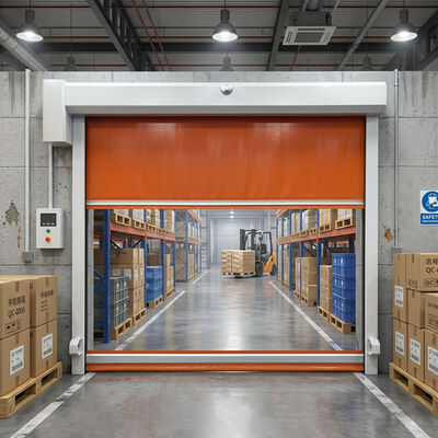 Porta rotante automatica industriale con tende in PVC resistenti agli urti ad alta velocità e isolamento a risparmio energetico per magazzini