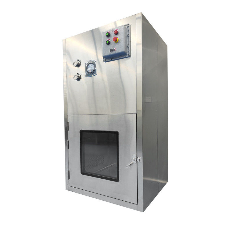 Fenestra di trasferimento di flusso laminare a prova di esplosione. Purificazione al 99,999%. Passaggio sicuro GMP Pharma & Chemical.
