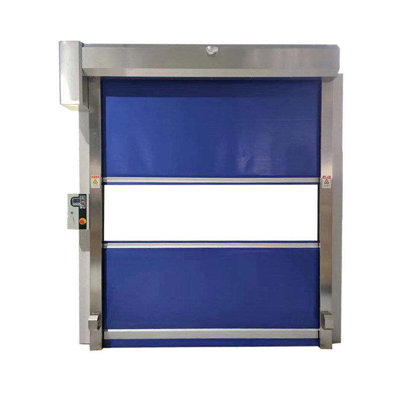 Porta ad avvolgimento rapido con tenda in PVC rinforzato da 0,8 mm e velocità regolabile da 0,6 a 2,5 m/s con sicurezza di retromarcia di emergenza