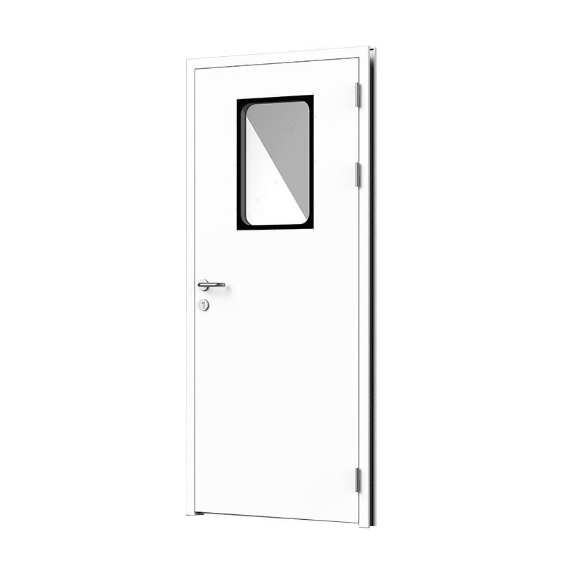 Porta in acciaio a cabina bianca a svolta singola. Integrazione senza soluzione di continuità, conformità ISO/GMP.