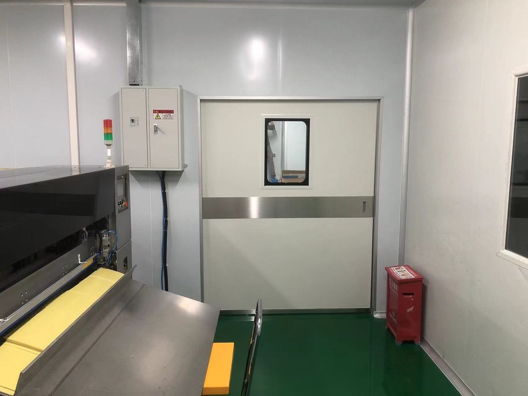 Porta scorrevole in acciaio industriale automatica. 1500 kg di capacità di carico e IP65 resistente alle intemperie per magazzini e banchine.
