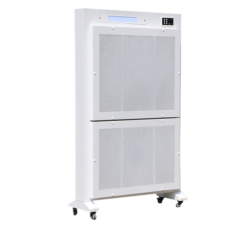 Sistema di disinfezione dell'aria intelligente con potenza di uscita di 120W e disinfezione a doppio stadio UV-C + HEPA con ottimizzazione del flusso d'aria basata sull'IA