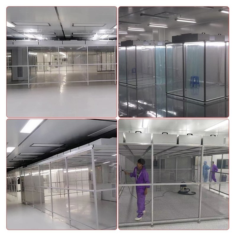 Sala pulita ISO5~ISO9 personalizzata con approvvigionamento di aria fresca del 10%-30% e temperatura controllata per ambienti sterili
