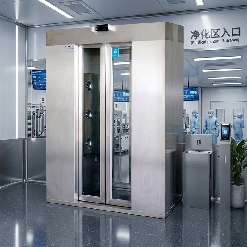 Doccia d'aria per due persone certificata ISO. Porta automatica e 201 inossidabile.
